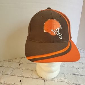 REEBOK NFL PRO LINE CLEVELAND BROWN FOOTBALL CAP BROWN/ORANGE SNAPBACK